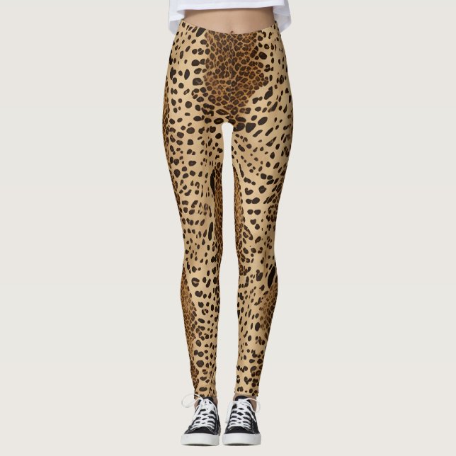 Legging Animal Print Beige Leopardo (Front)