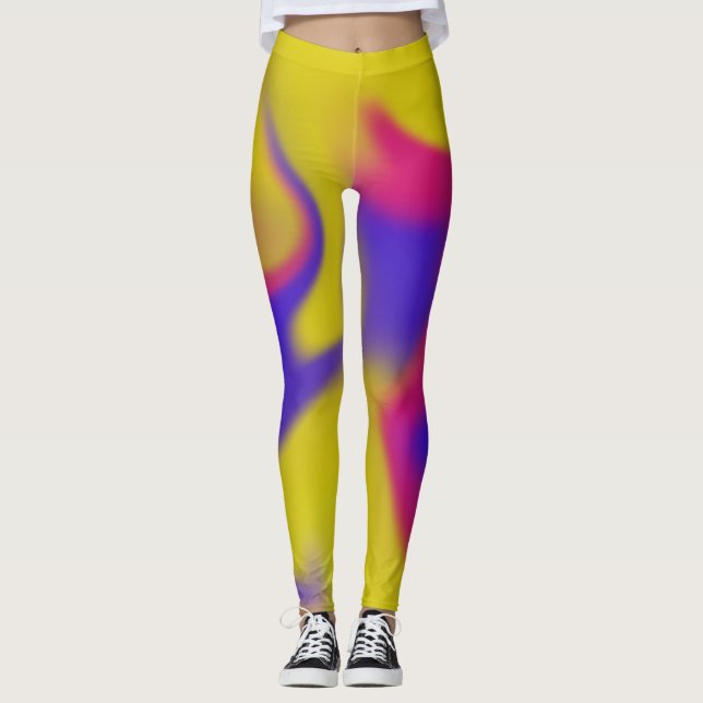 Leggings, abstract and colourful leggings (Front)