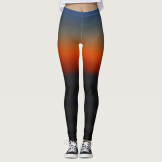Leggings Abstract Deep Sunset-colored Bands