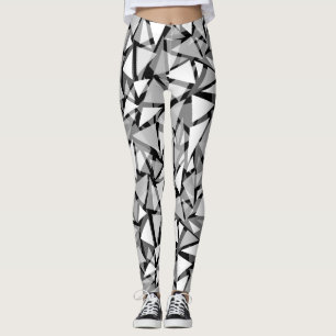 Leggings Abstract, Geometric Black and gray