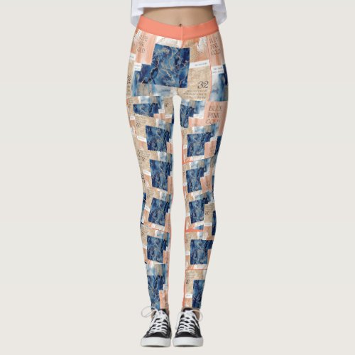 Leggings bleu  pink color Women 