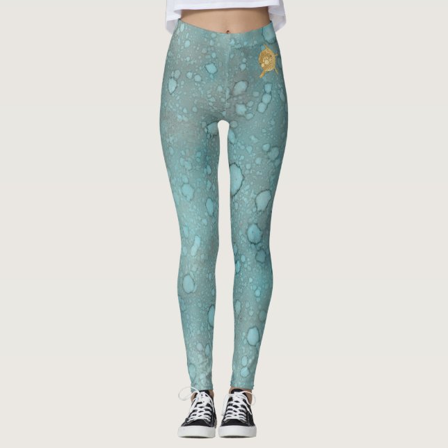 Leggings Blue Sea/Dolphin Design (Front)