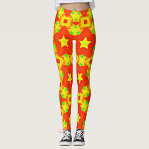 Leggings ~ Bright Red Yellow Green ~ Original