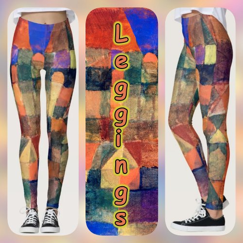 LEGGINGS _City with the Three Domes _Paul Klee art