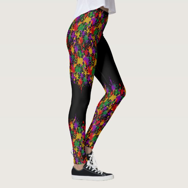 Leggings Colorful Paintball Splotches (Right)