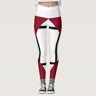 Leggings Composition I Lozenges with 4 lines Red G