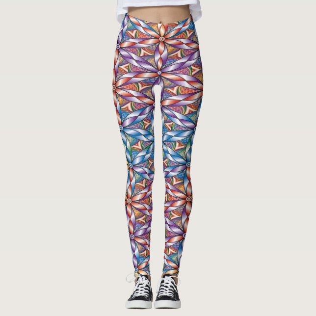 Leggings de yoga Mardi Gras Femme Fleur de lys (Front)