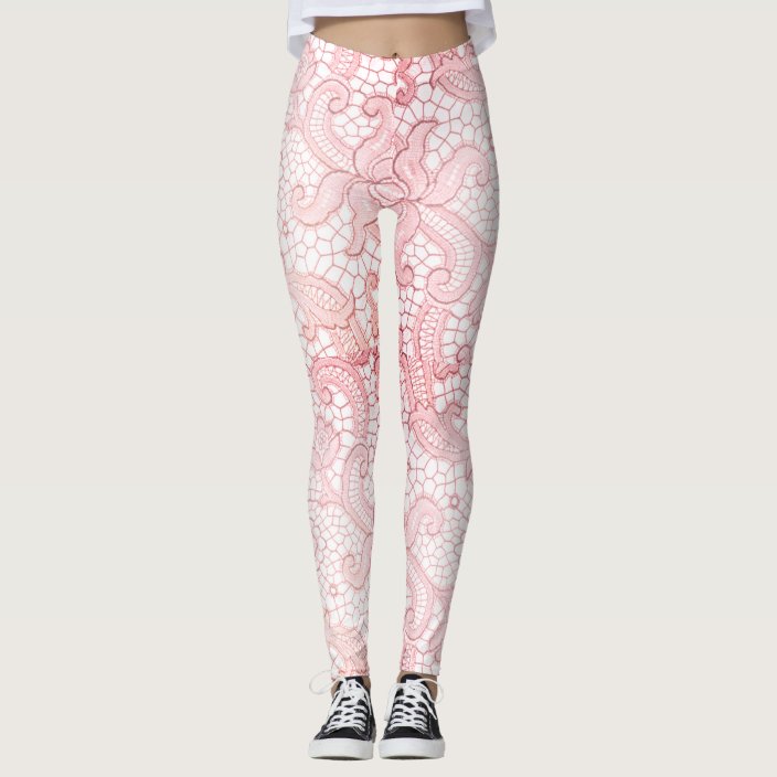 Leggings- Designed in pink lace Leggings | Zazzle.com