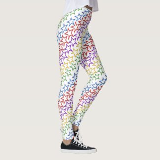 Leggings - Diagonal Bands of Colored Stars