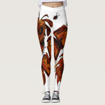 Leggings Exclusive design.  Orange brown Crazy