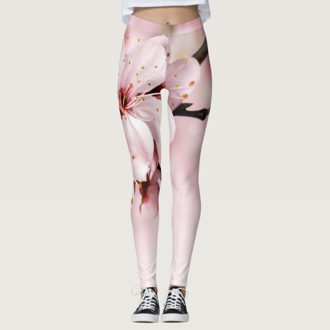 leggings florat modern black chic hipster photo (Front)