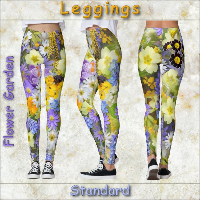 LEGGINGS - "Flower Garden" - Floral Design (Creator Uploaded)