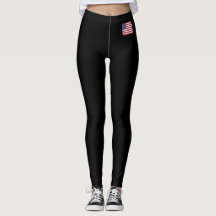 Leggings front USA flag and Karen Name tag on back