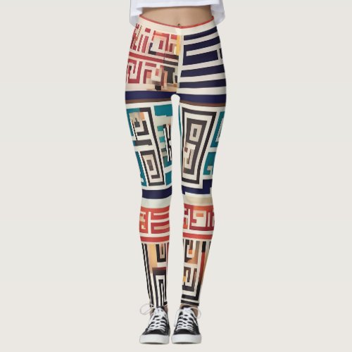 Leggings  Greek Key Print