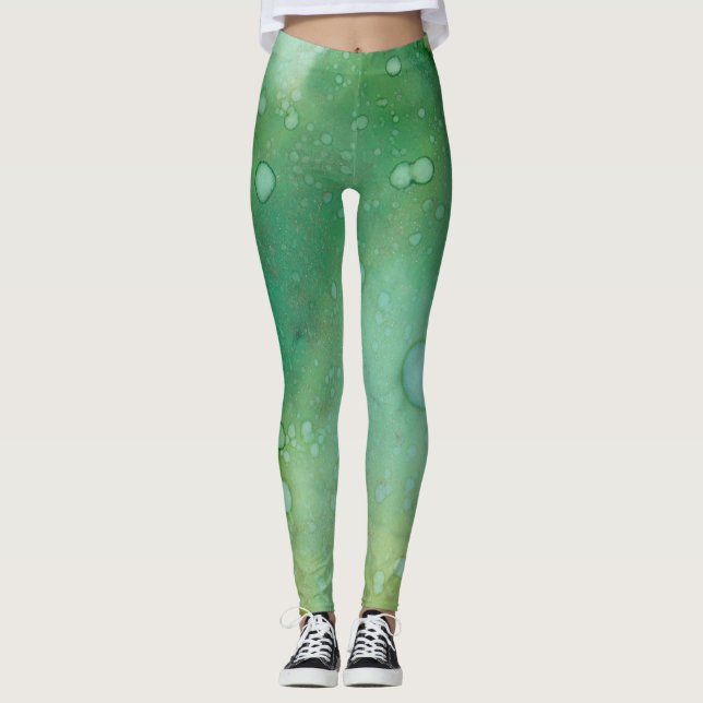 Leggings Green Ink Design (Front)