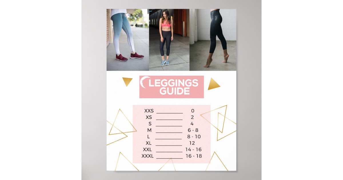 Leggings guide size Zyia active wear Rep Poster