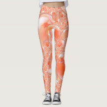 Leggings in a peach and cream floral design