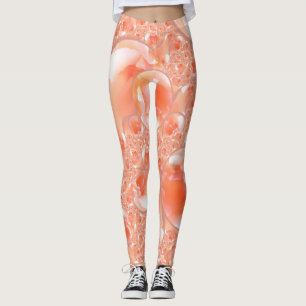 Leggings in a peach and cream floral design