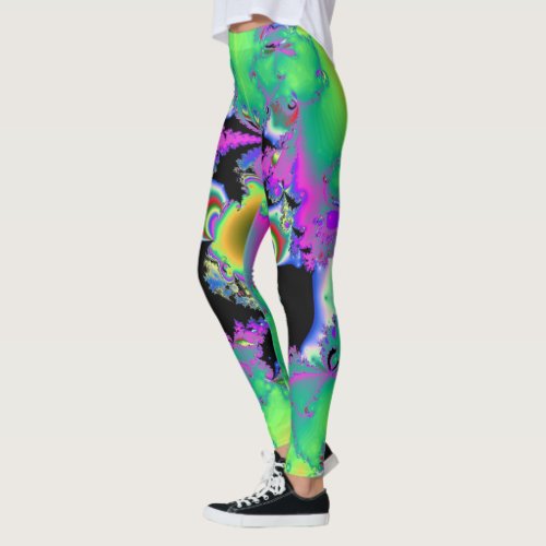 Leggings in fractal abstract style Crazy colors