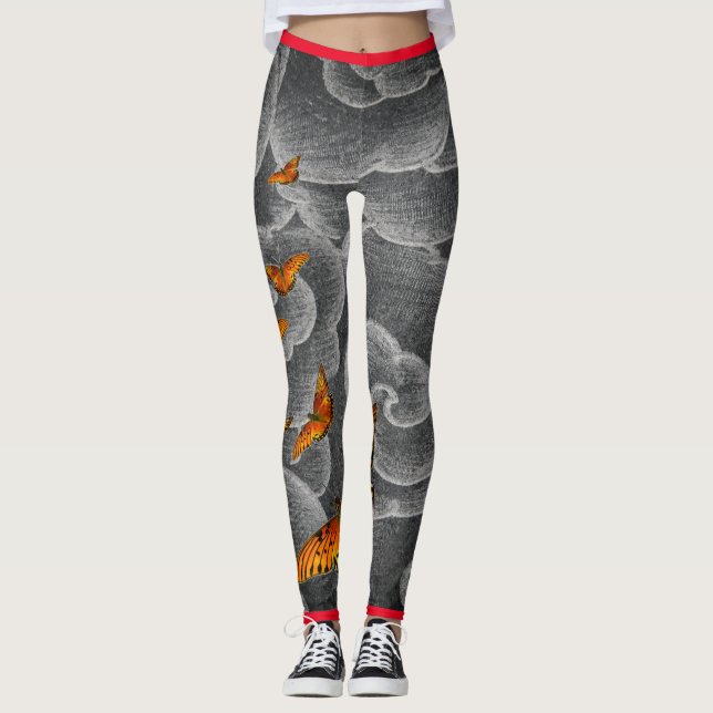 Leggings JAPANESE CLOUDS AND BUTTERFLIES (Front)