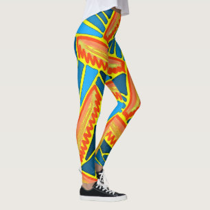 Leggings Jimette Blue yellow orange design