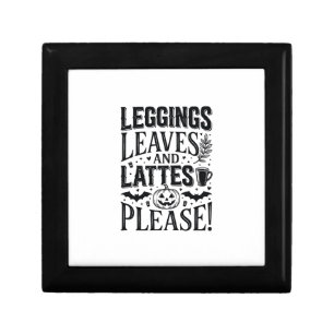 Leggings Leaves Lattes Halloween Fall Coffee Desig Gift Box