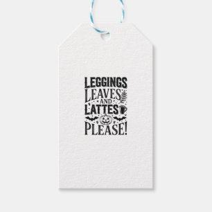 Leggings Leaves Lattes Halloween Fall Coffee Desig Gift Tags