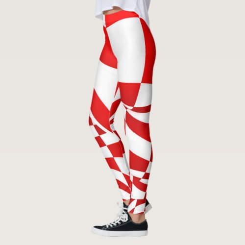 Leggings _ Modified Red Checkered Flag