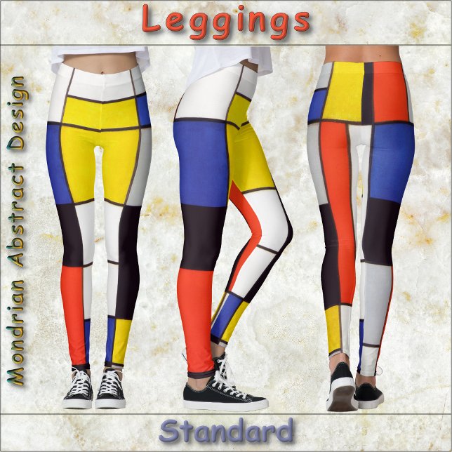 LEGGINGS - Mondrian Abstract of Primary Colors (Creator Uploaded)