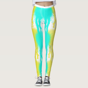 Leggings Multi-color Splatter Running Paint fun