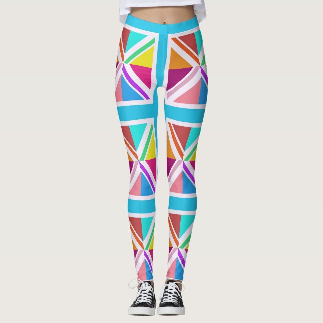 Leggings - Multi Coloured Union Jack Flag (Front)