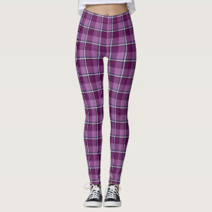 Leggings Purple and Trendy Pink Plaid