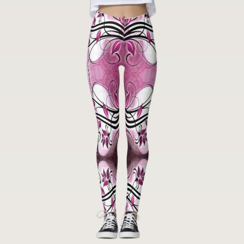 Leggings purple batik abstract motif