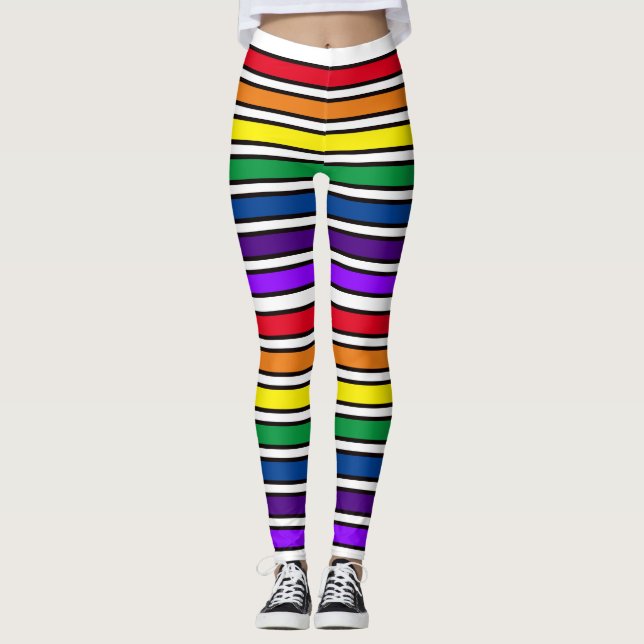 Leggings - Rainbow Colored Bars (Front)