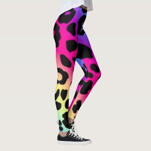 LeggingsRainbow Colored Leopard Print Leggings