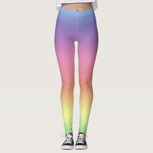 Leggings _ Rainbow Colored Stripes