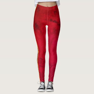 Leggings Red Full Striped