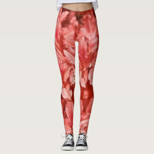 leggings Rose floral red modern black chic hipster