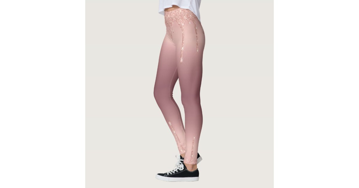 Glitter Gold Rose Denim Leggings (XL)