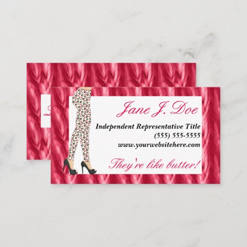 Leggings Sales Pink Feathers Business Card