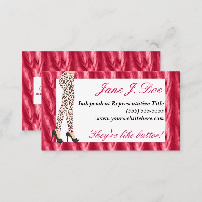 Leggings Sales, Pink Feathers Business Card (Front/Back)