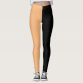 elegant modern pastel peach navy blue color block leggings, Zazzle