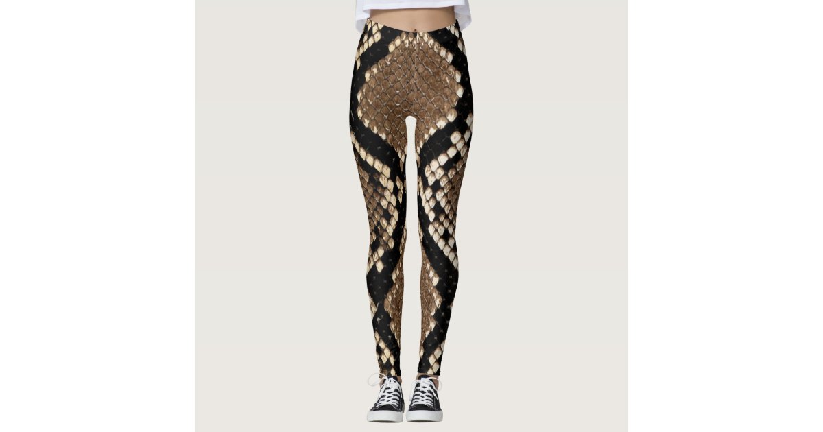 LeggingsSnake Skin texture Leggings Zazzle