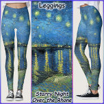 LEGGINGS - "Starry Night O.T.R" - van Gogh<br><div class="desc">An image of "Starry Night Over the Rhone" by Vincent van Gogh is featured on these colorful Leggings. Available in five women's sizes (XS, S, M, L, XL). See "About This Product" description below for general sizing and product info. The image covers the entire pair of leggings by default. ►It...</div>