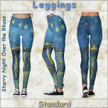 LEGGINGS - "Starry Night O.T.R" - van Gogh<br><div class="desc">An image of "Starry Night Over the Rhone" by Vincent van Gogh is featured on these colorful Leggings. Available in five women's sizes (XS, S, M, L, XL). See "About This Product" description below for general sizing and product info. The image covers the entire pair of leggings by default. ►It...</div>