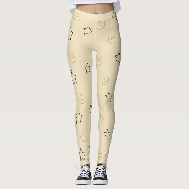 Leggings Stars Ink Design (Front)