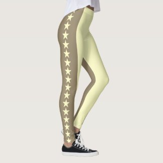 Leggings Stars Sepia Full Print