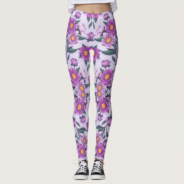 Leggings with a bold floral pattern  (Front)