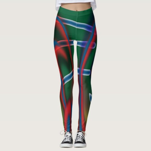 Leggings with abstract art