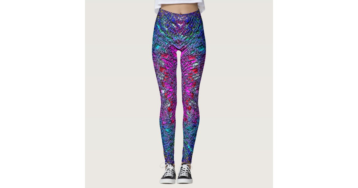 Leggings with abstract art | Zazzle